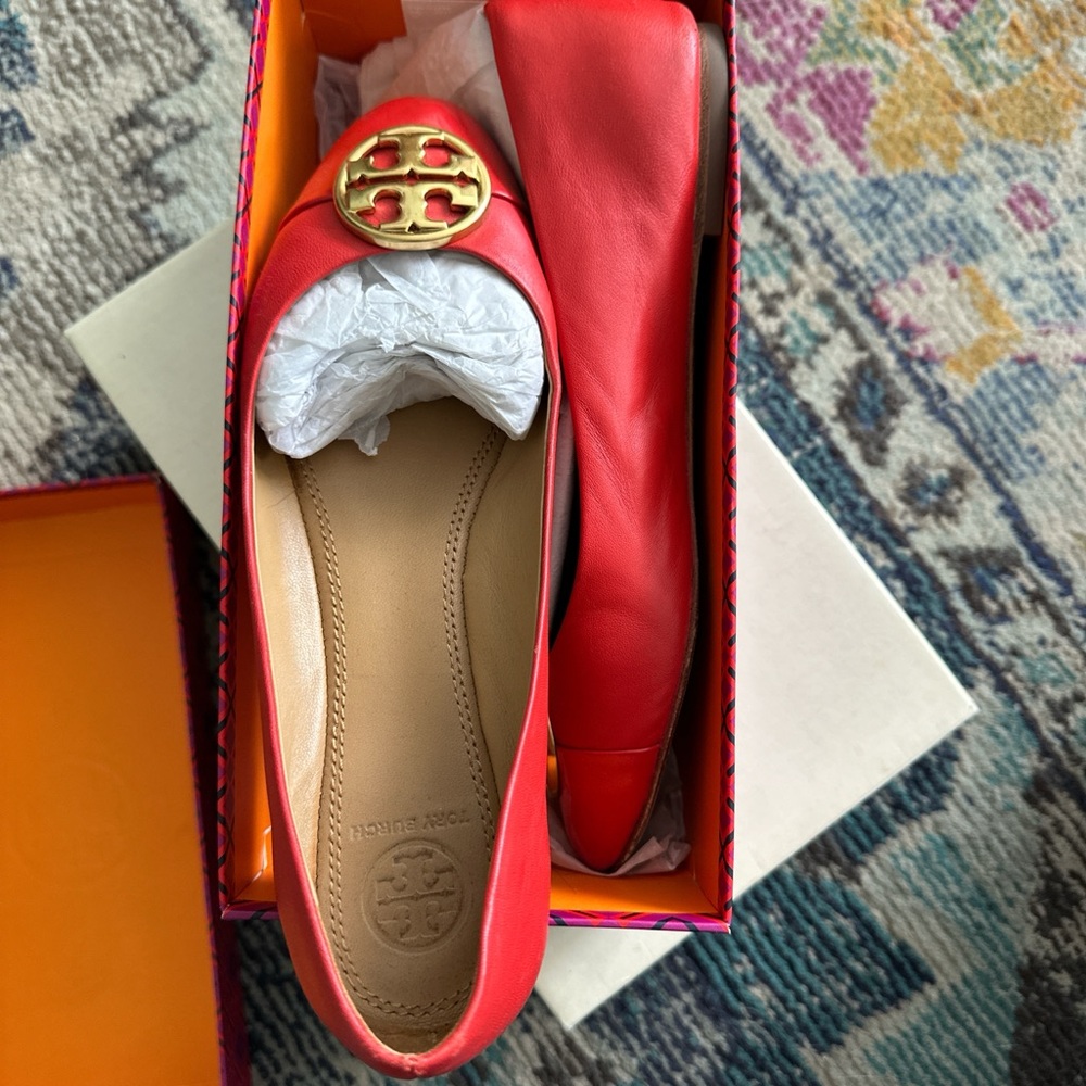Tory Burch Women's Vibrant Red Loafers